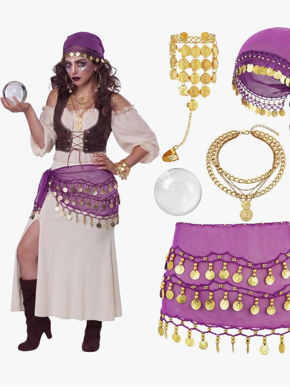 Purple fortune teller or Belly Dance costume Halloween